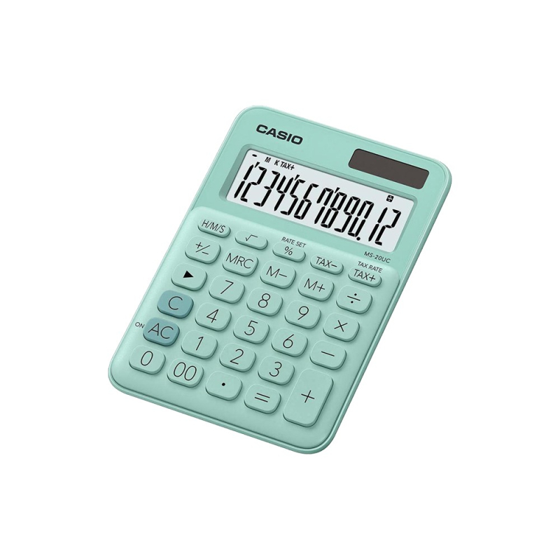Αριθμομηχανή Casio 12 ψηφίων Πράσινο 6-MS-20UC-PK