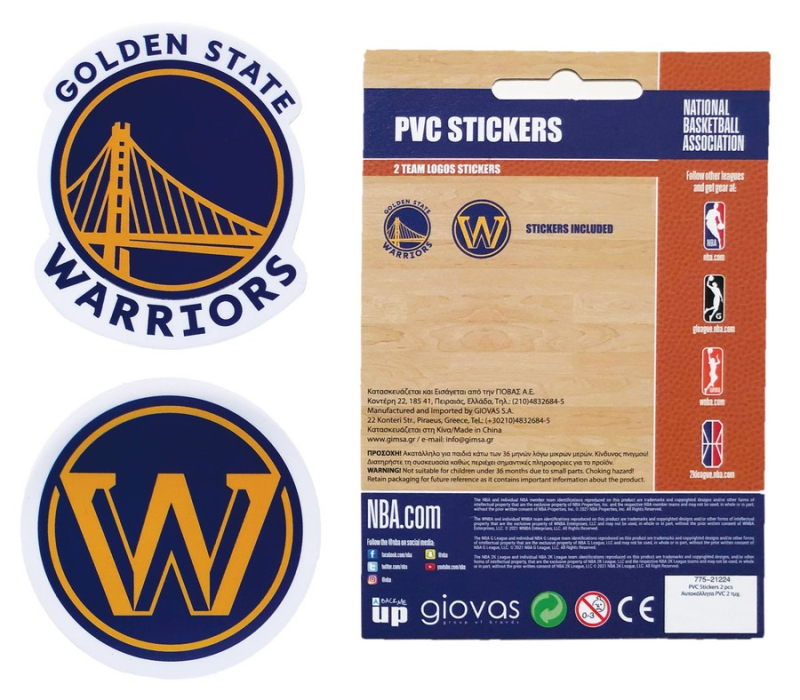 Αυτοκόλλητα BMU NBA Golden State Warriors 2 τεμ. 775-21224
