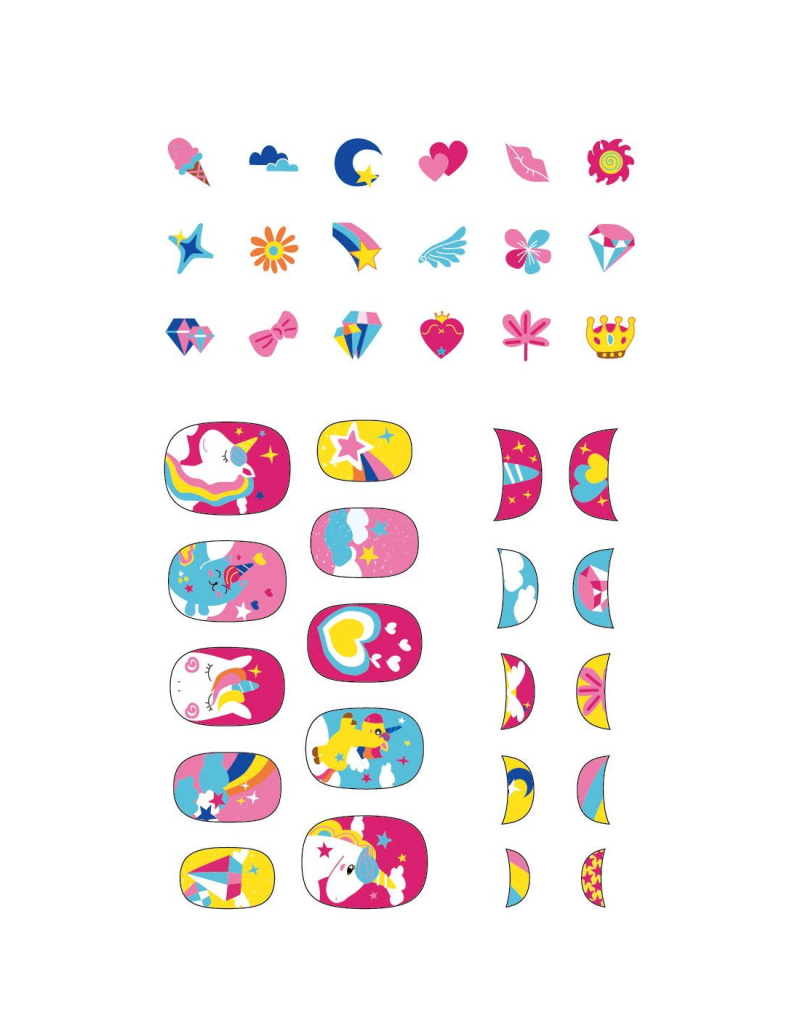 Αυτοκόλλητα νυχιών Avenir Unicorn Glitter 38τεμ.
