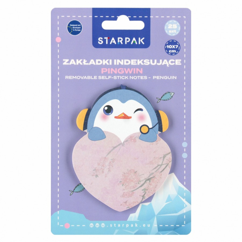 Αυτοκόλλητα χαρτάκια Penguin 10x7cm 25 τεμ