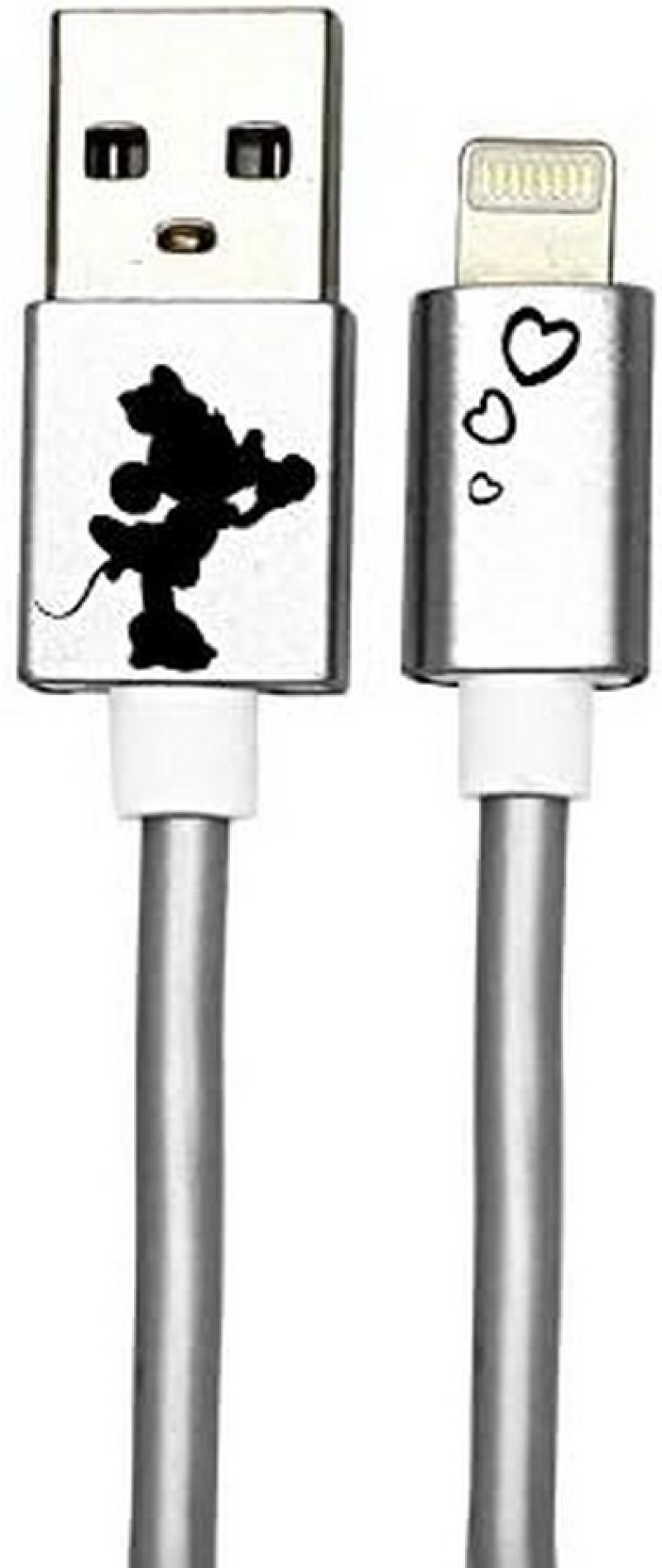 Cable IPhone Minnie Hearts Silver