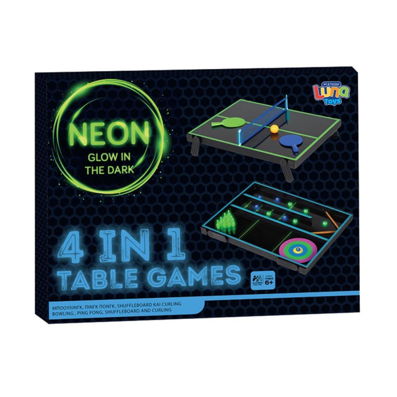 Επιτραπέζια παιχνίδια Neon Luna 4 σε 1 60x45x4.2cm