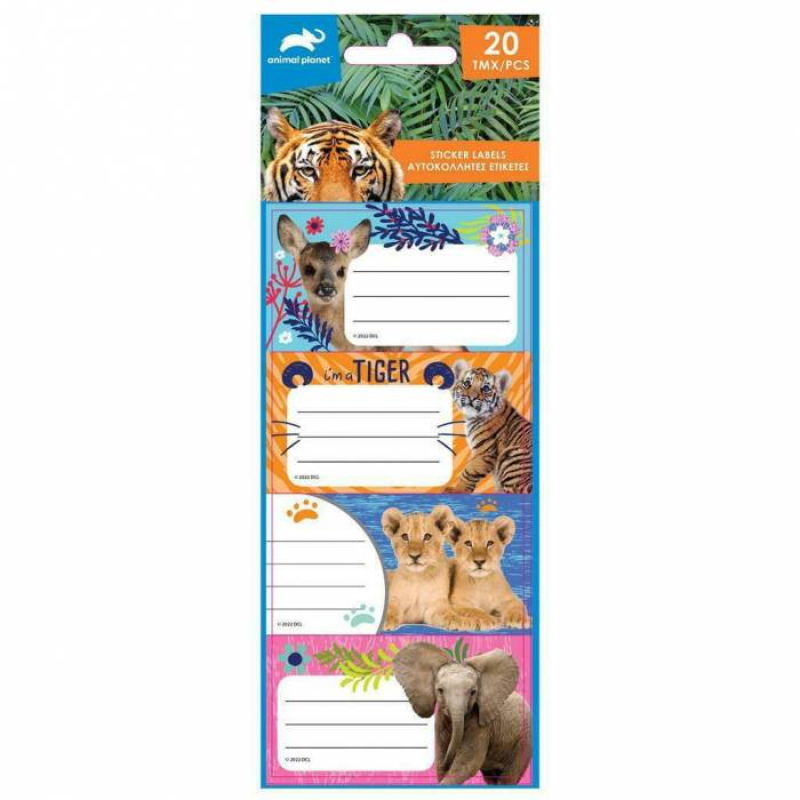 Ετικέτες αυτοκόλλητες Animal Planet  20τεμ 5 Φύλλα