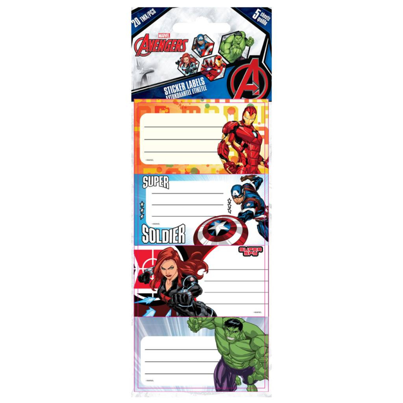 Ετικέτες αυτοκόλλητες Avengers 20τεμ 5 Φύλλα