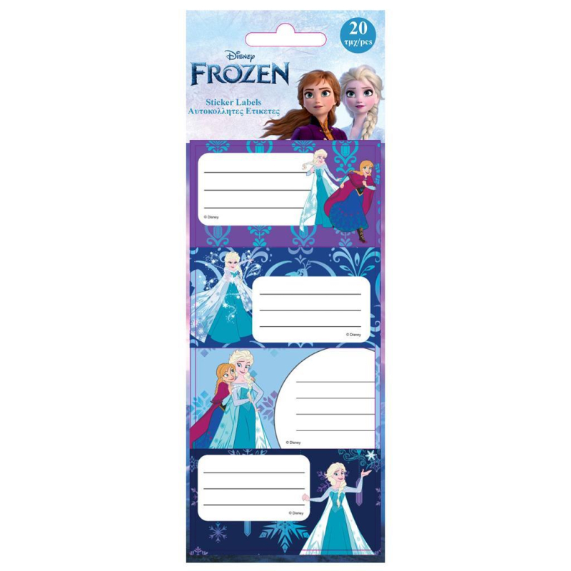 Ετικέτες αυτοκόλλητες Frozen 20τεμ 5 Φύλλα