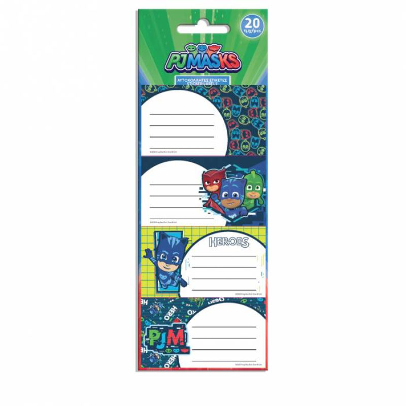 Ετικέτες αυτοκόλλητες Pj Masks 20 τεμ 5ΣΧ 0484190
