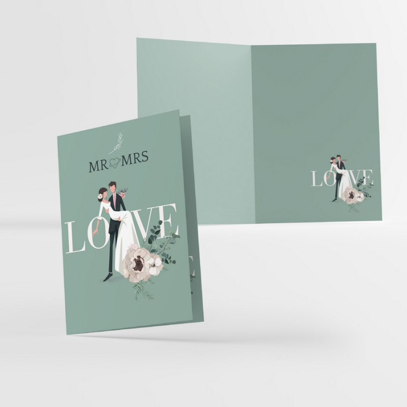Ευχετήρια κάρτα Typotrust Γάμου MR & MRS Love
