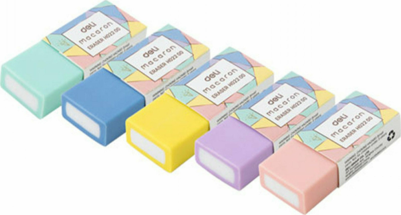 Γόμα Deli Macaron 5 χρώματα
