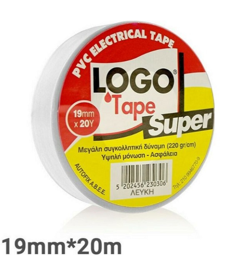 Ηλεκτρομονωτική ταινία Logo Super λευκή 19mmx18m
