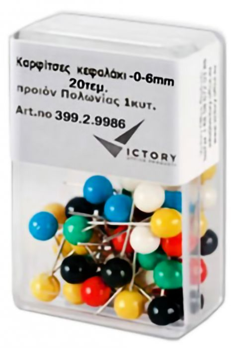Καρφίτσες Victory με κεφαλάκι κοντές 6mm 50τεμ.