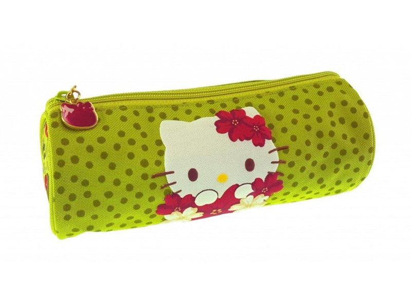 Κασετίνα Hello Kitty βαρελάκι cherryland πράσινη
