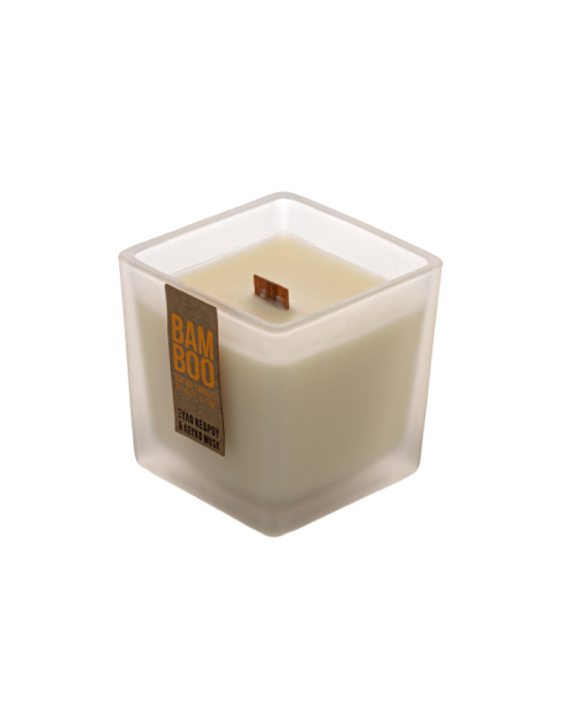 Κερί Bamboo Heart & Home Ξύλο κέδρου και λευκό musk 80gr