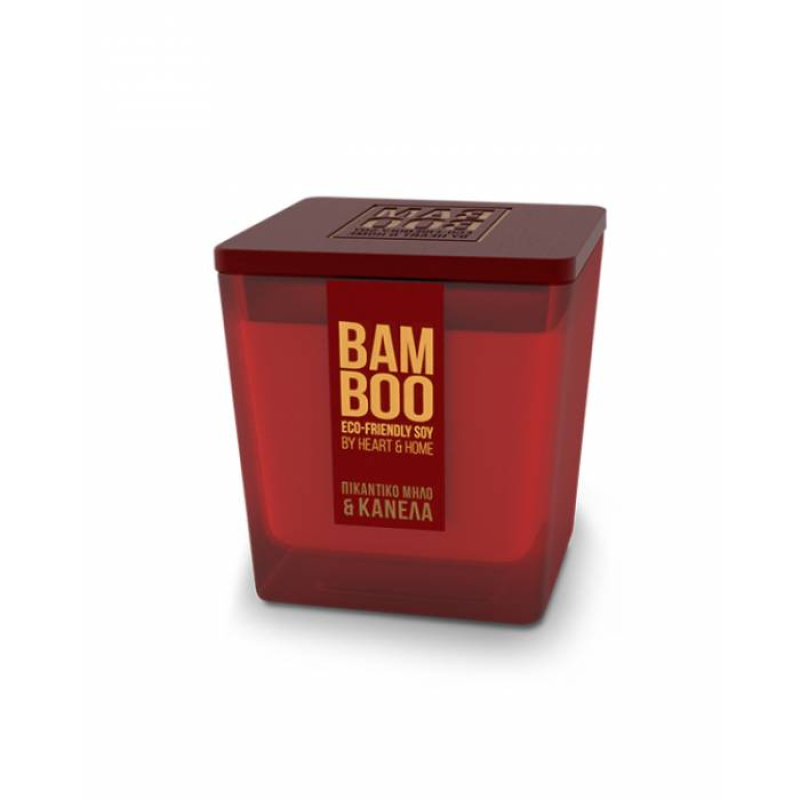 Κερί Bamboo Heart & Home Πικάντικο μήλο και κανέλα 210gr