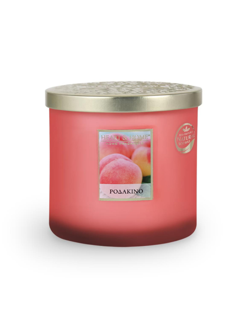 Κερί Heart & Home διπλό φυτίλι Ροδάκινο 230gr