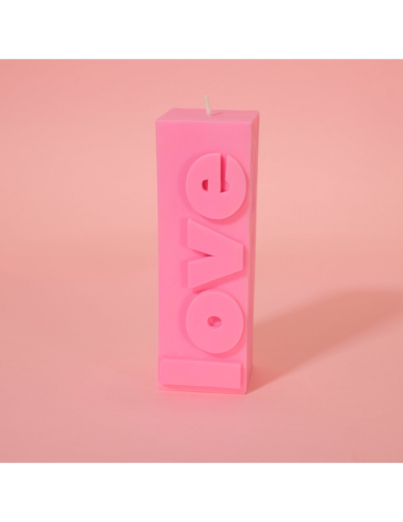 Κερί LOVE Slogan Block Pillar