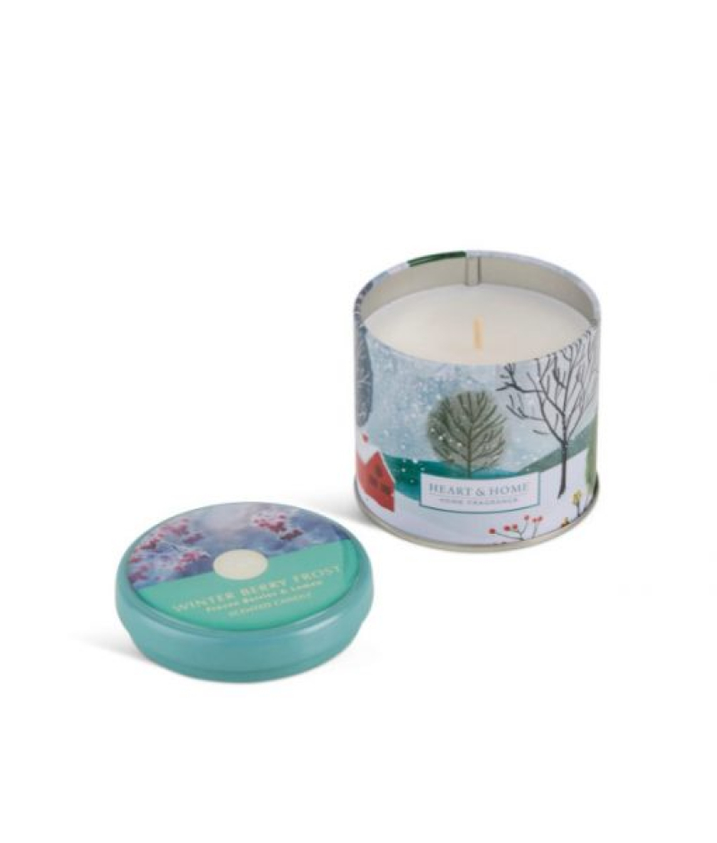 Κερί σε μεταλλικό βαζάκι Heart & Home Winter berry frost 125g