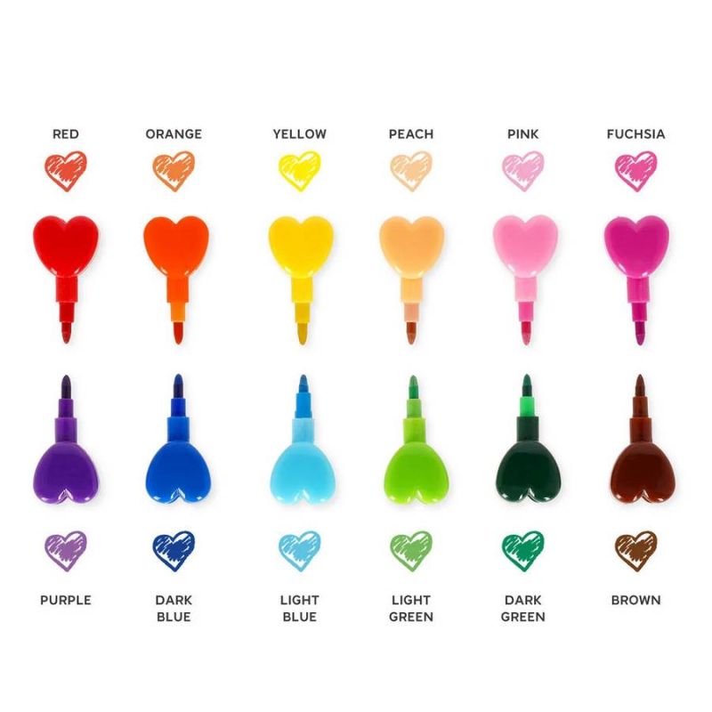 Κηρομπογιές Legami 12 χρώματα Dream in Colour Hearts