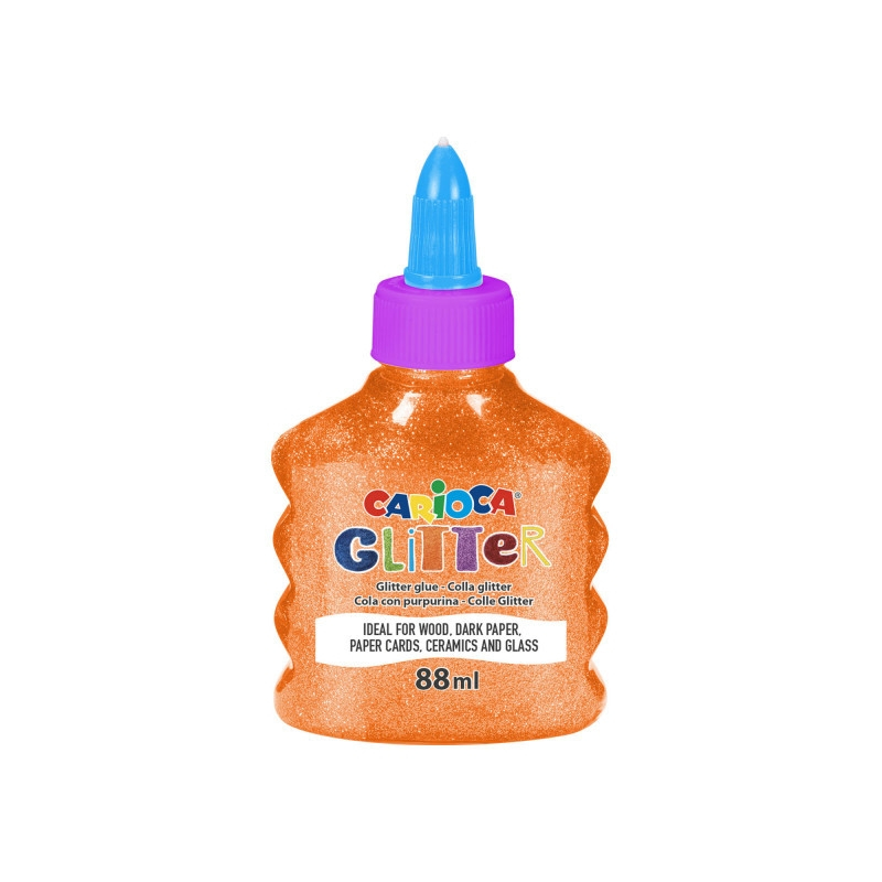 Κόλλα Carioca Glitter 88ml Neon Πορτοκαλί