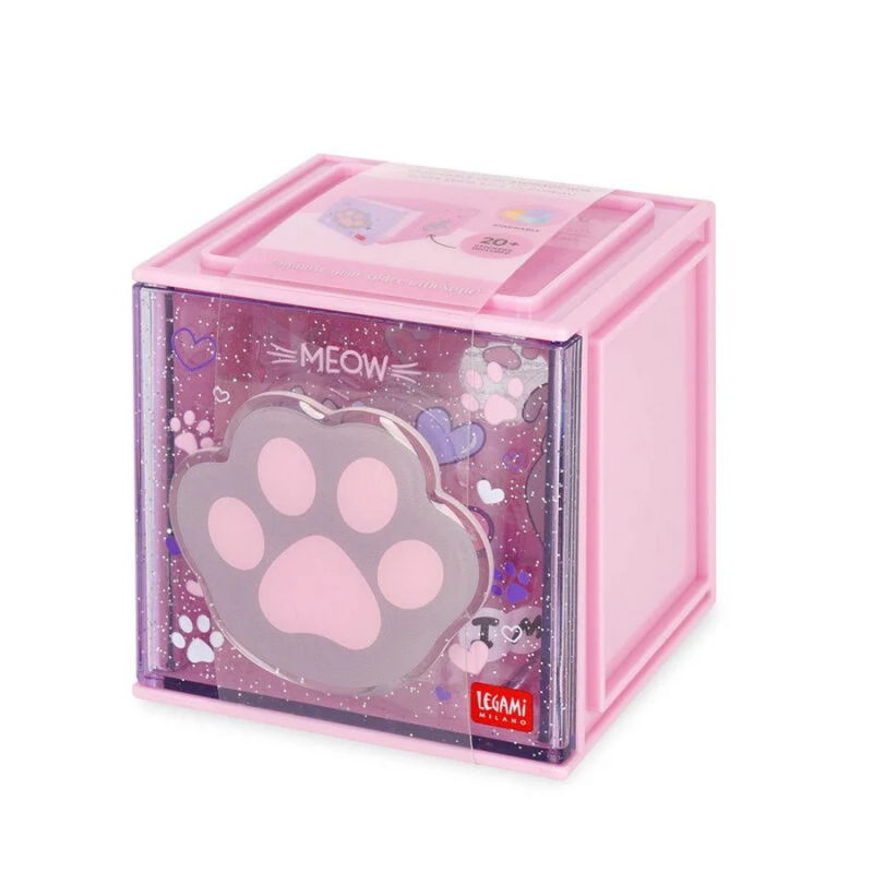 Κουτί αποθήκευσης γραφείου Legami Cutie Cube στοιβαζόμενο Kitty