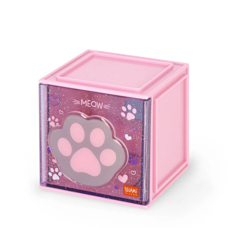 Κουτί αποθήκευσης γραφείου Legami Cutie Cube στοιβαζόμενο Kitty