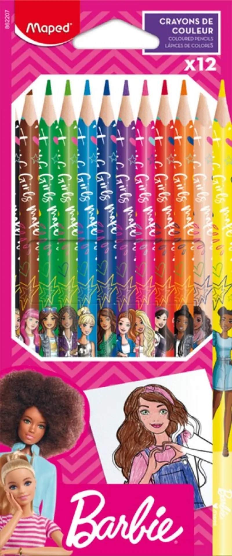 Ξυλομπογιές Maped Barbie 12 τεμ