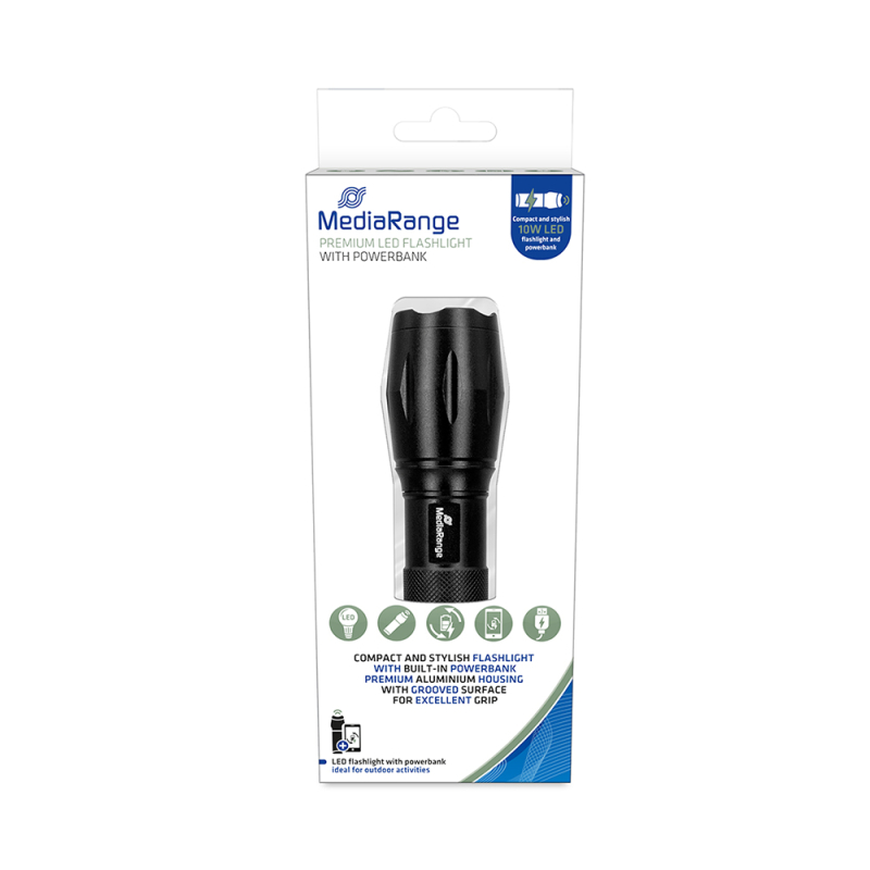 Led flashlight with powerbank 1.800mAh battery