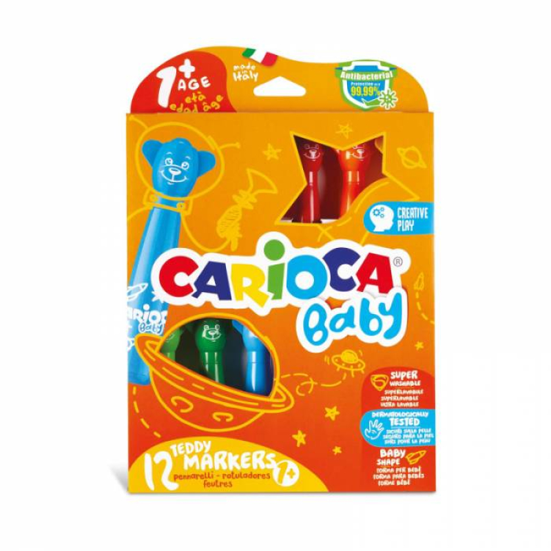 Μαρκαδόροι Carioca Baby Teddy 12 τεμ