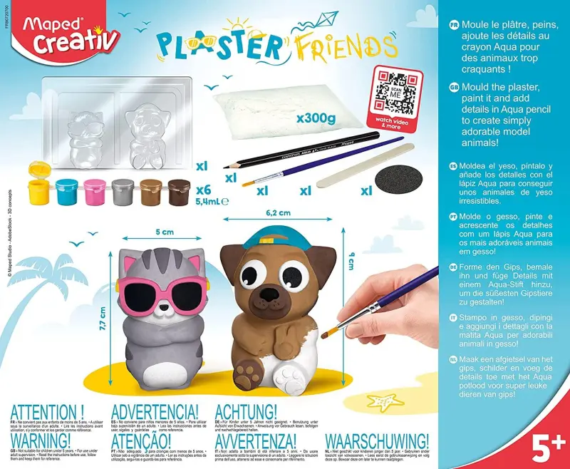 Μοντελισμός Maped Creative Plaster Friends Σκυλάκι Γατάκι 2τεμ