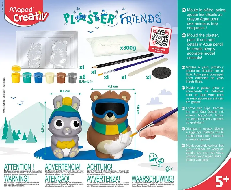 Μοντελισμός Maped Creative Plaster Friends Winter 2τεμ
