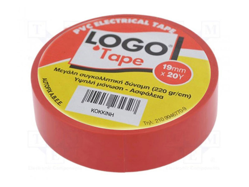 Μονωτική Ταινία Logo 19mm x 20m κόκκινη