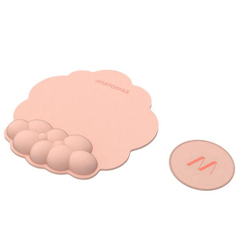 Mousepad Muitomas εργονομικό & σουβέρ 29x27.3 ροδακινί