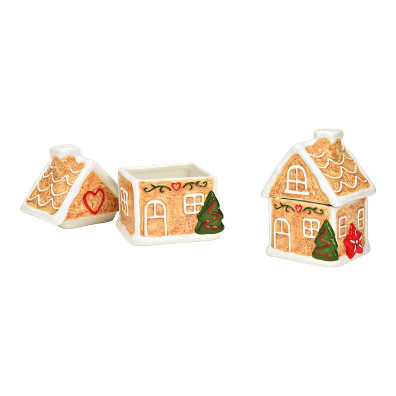 Μπισκοτοθήκη κεραμική Gingerbread house 12x16x10cm