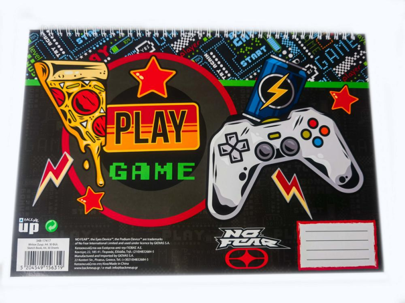Μπλοκ Ζωγραφικής No Fear Play Game A4 30φυλ.