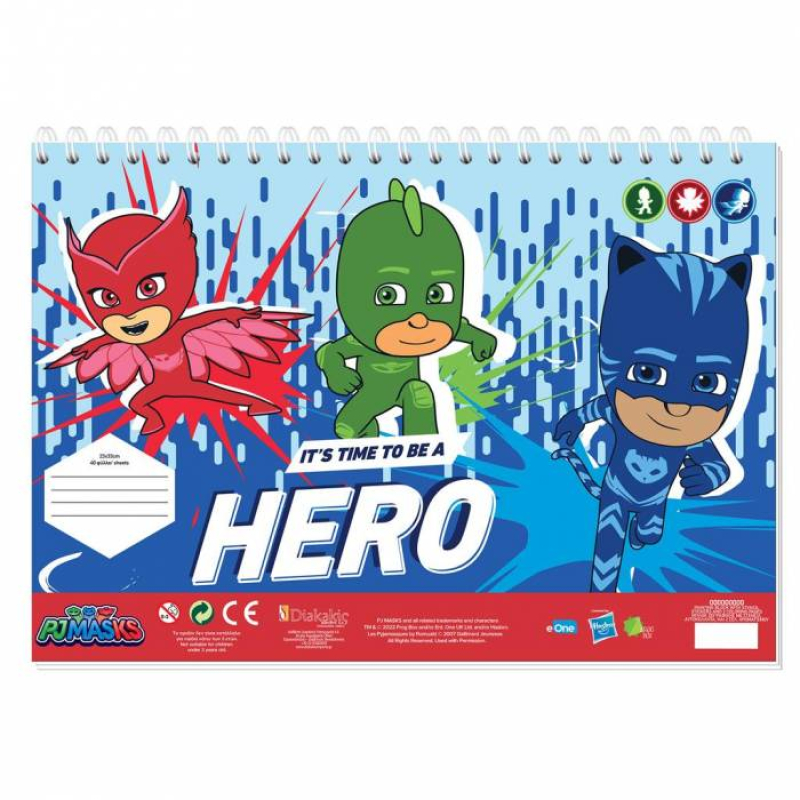 Μπλοκ Ζωγραφικής Pj Masks 23x33cm 40φυλ.