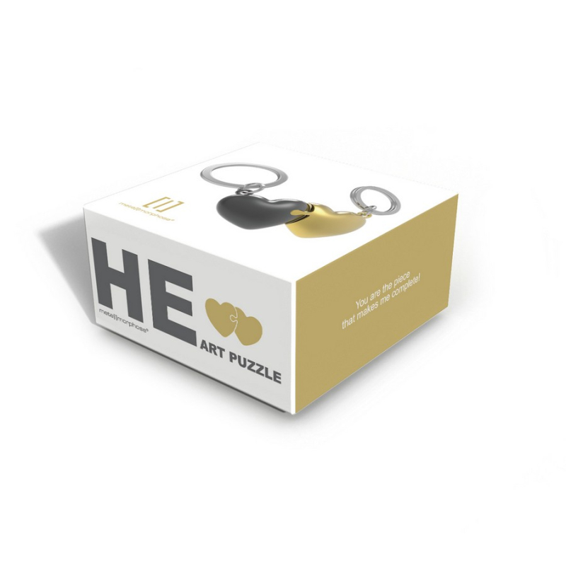 Μπρελόκ Metalmorphose διπλό Puzzle Gold & Bullet Heart