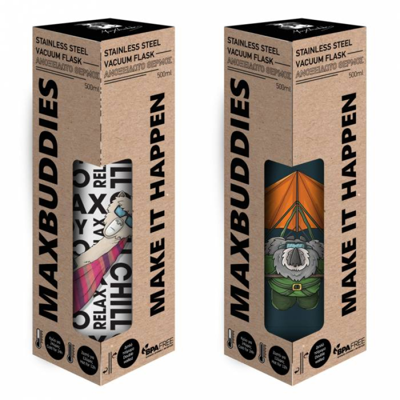 Παγούρι θερμός Must Max Buddies 500ml λευκό