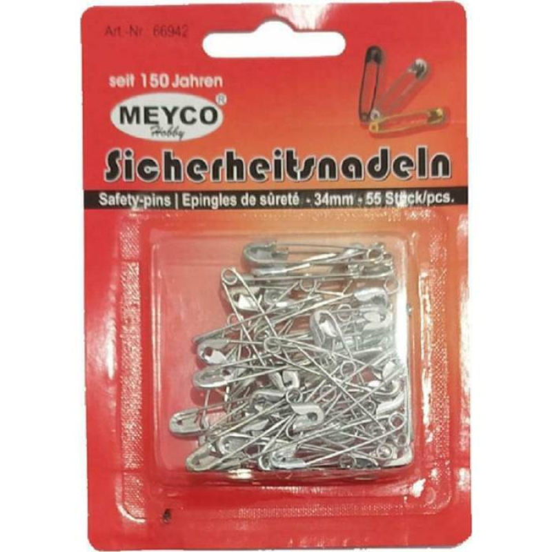 Παραμάνες Meyco Ασημένιες 34mm 55τεμ