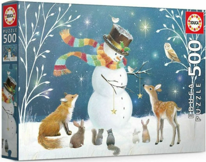 Παζλ Educa Χριστουγεννιάτικο Snowman & Friends 500τεμ. 48x34cm