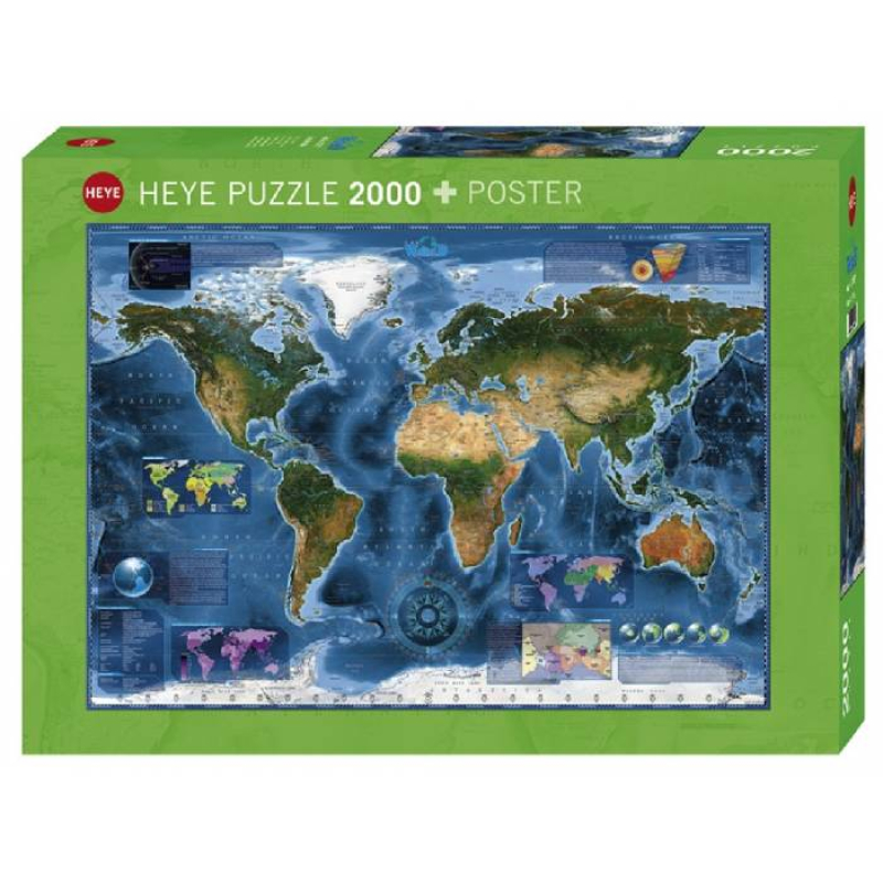 Παζλ Heye World Δορυφορικός Χάρτης 2000τεμ.