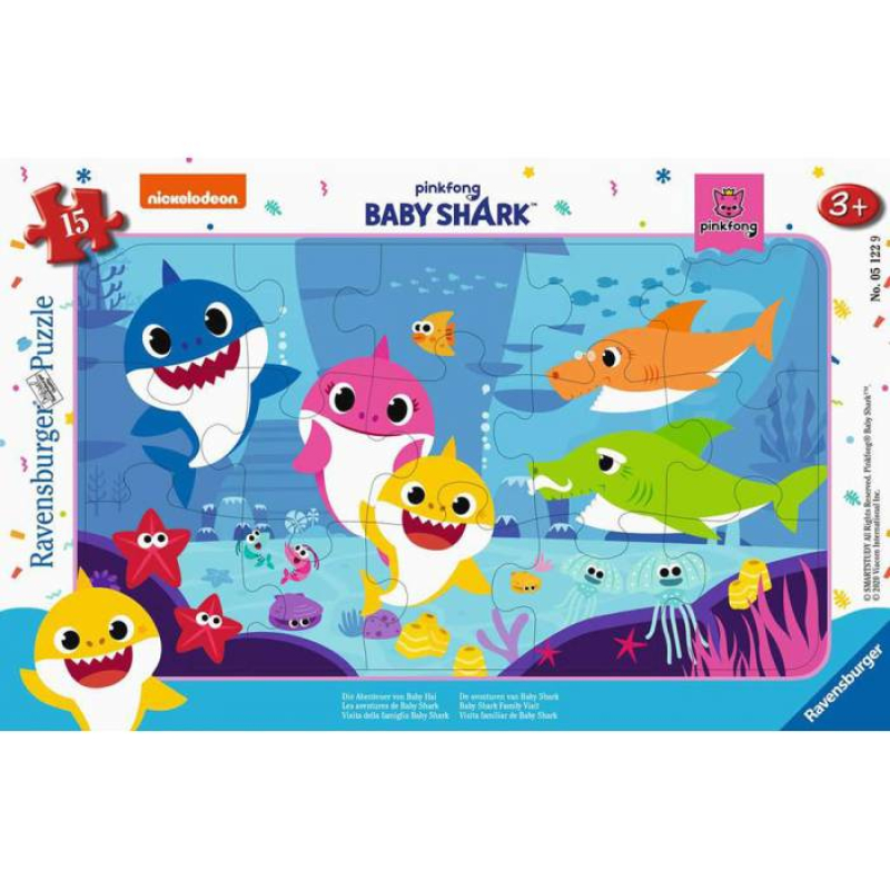 Παζλ Καρτέλα Ravensburger 15 τεμ Baby Shark