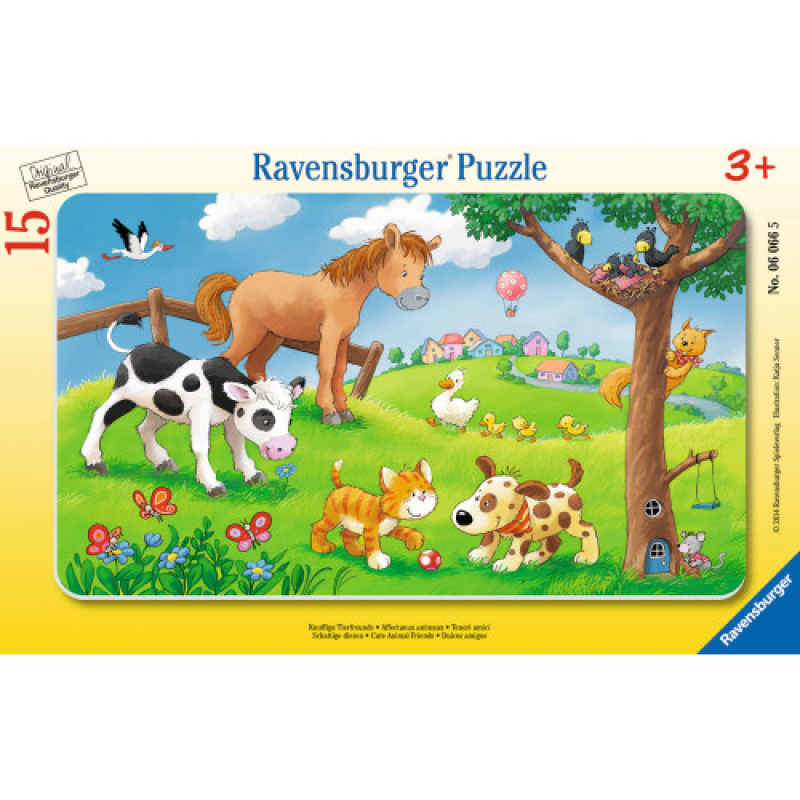 Παζλ Καρτέλα Ravensburger 15 τεμ Τρυφερά Ζωάκια