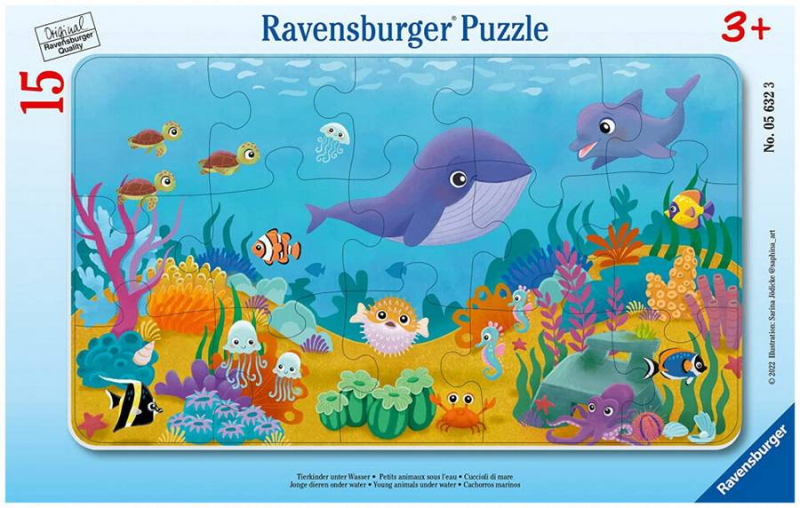 Παζλ Καρτέλα Ravensburger 15 τεμ Υποθαλάσσια