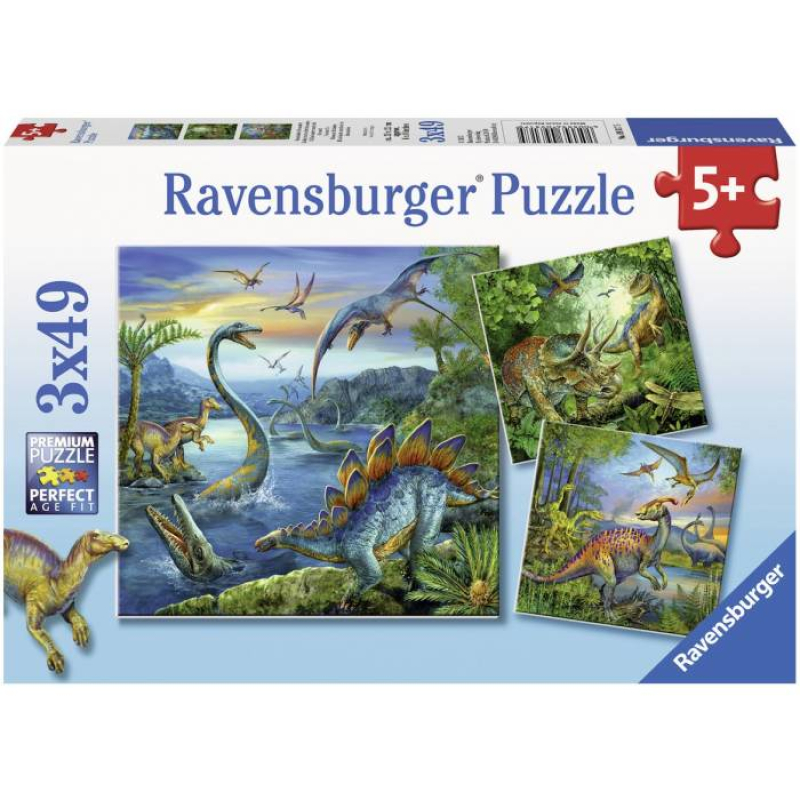 Παζλ Ravensburger 3X49 Δεινόσαυροι