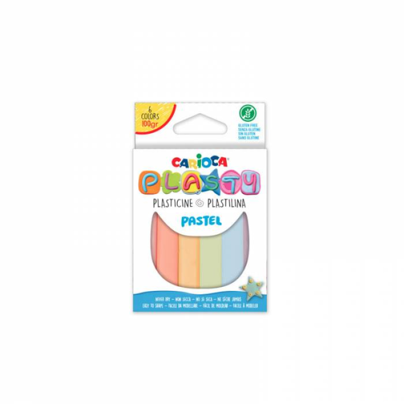 Πλαστελίνη Carioca 6 pastel χρώματα 100gr