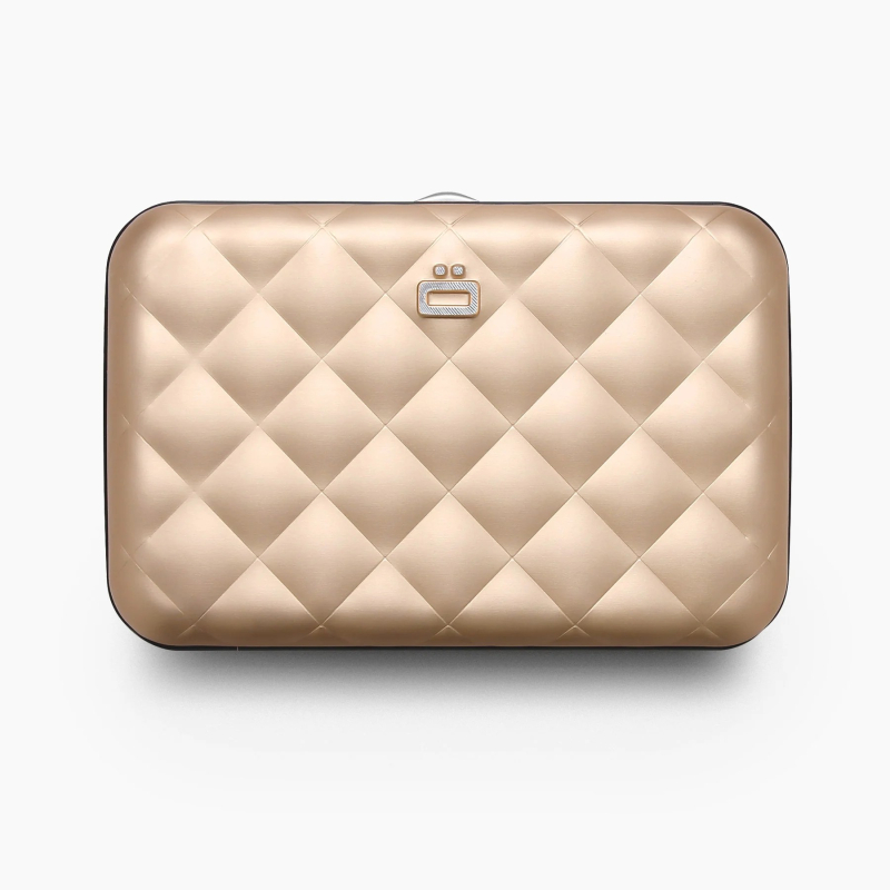Πορτοφόλι αλουμινίου OGON Quilted Button Rose Gold