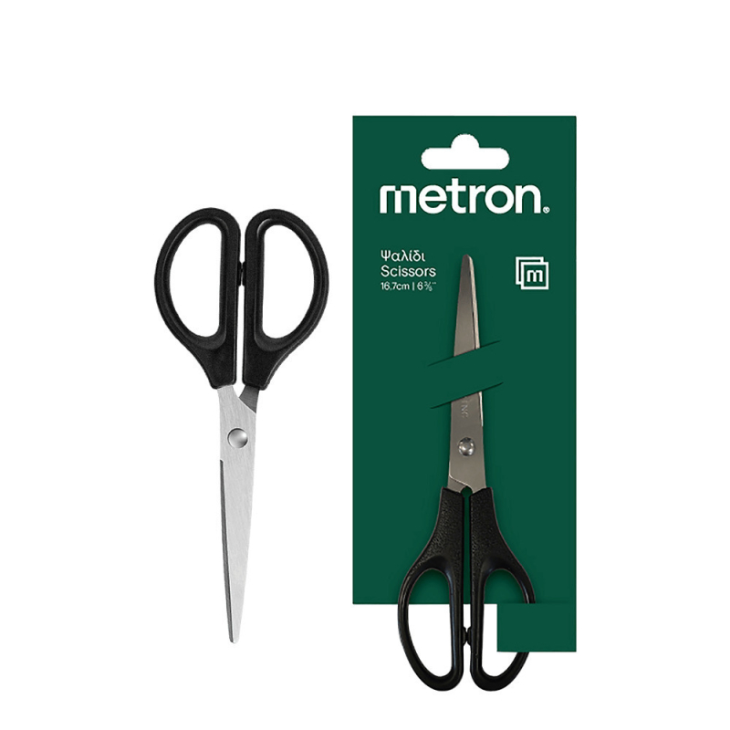 Ψαλίδι γραφείου Metron 6 3/5 16.7cm μαύρο