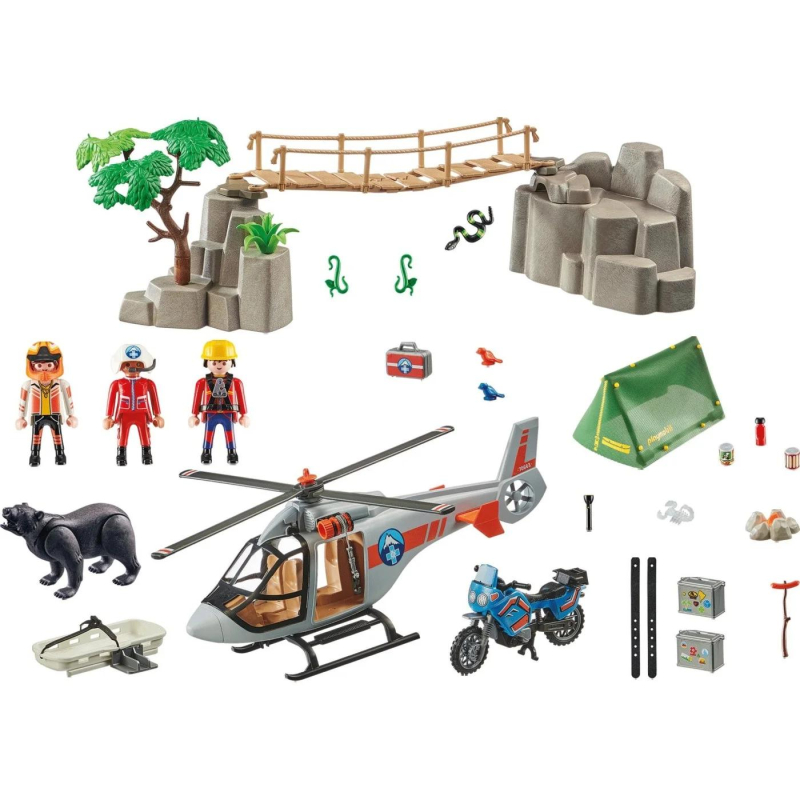Rescue Action Playmobil Επιχείρηση Διάσωσης Μοτοσικλετιστή στο Βουνό