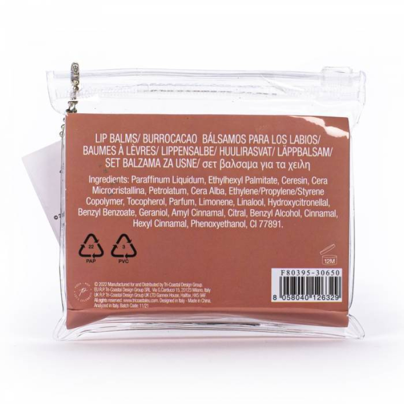 Σετ 6 τεμ Lip Balm Tri-Coastal glitter 6x4,2g