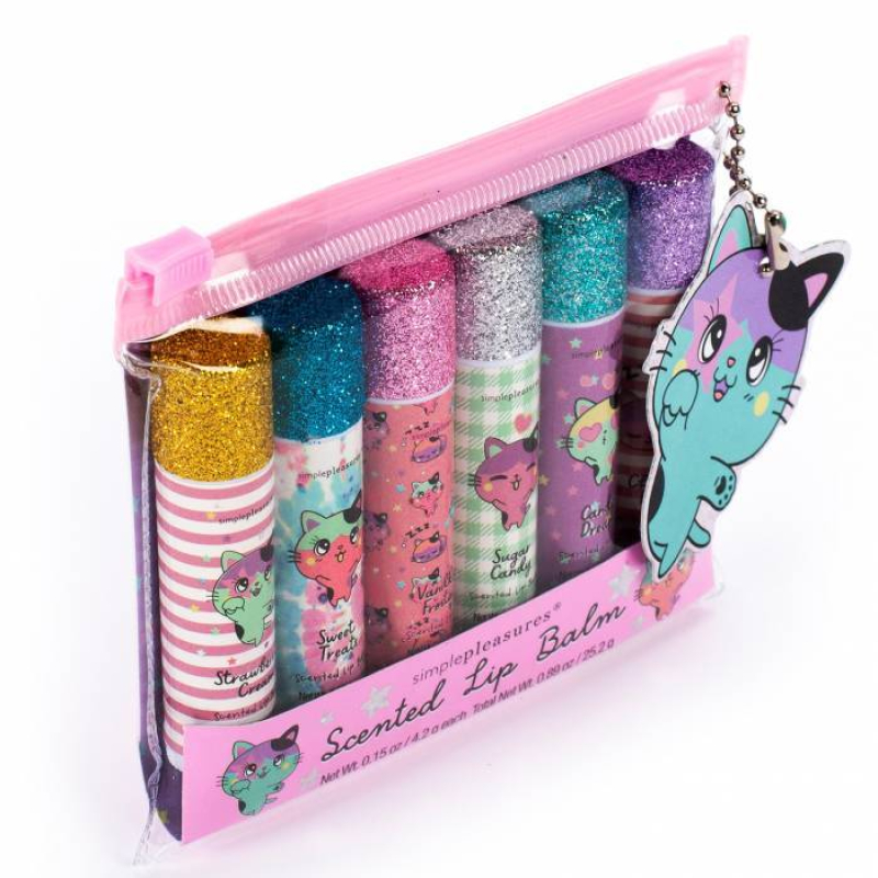 Σετ 6 τεμ Lip Balm Tri-Coastal glitter cat 6x4,2g