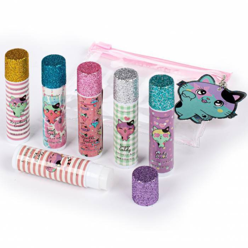 Σετ 6 τεμ Lip Balm Tri-Coastal glitter cat 6x4,2g